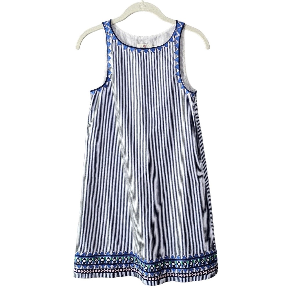 Vineyard Vines Dress Womens Size 00 Striped Embroidered Geo Prep Coastal Preppy